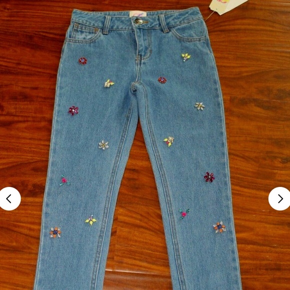 GB girls Other - NWT $49 GB GIRLS Blue Jeans Embellished Crystal Beaded Jeans Size 10